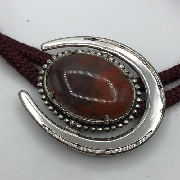 VTG Horseshoe & Agate Vintage Bolo - Picture 4 of 11